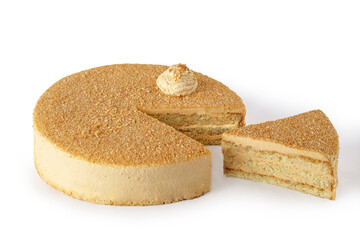 A delectable and scrumptious Honey Cake presented beautifully with a