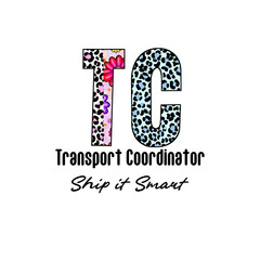 TC Letter Design with Floral and Leopard Print