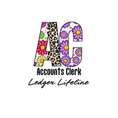 AC Monogram Design with Flowers and Leopard Print