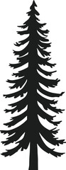 Obraz premium Pine Tree Silhouette – Evergreen Forest Tree Vector for Nature and Outdoor Design