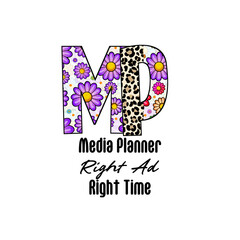Colorful Floral and Leopard Print Letters M and P Design