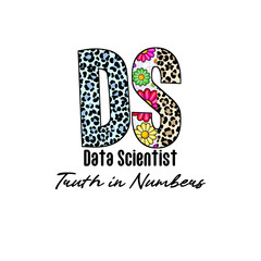 DS Monogram with Leopard and Flower Patterns for Apparel Design