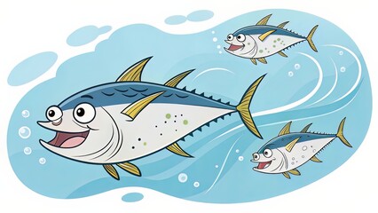 Obraz premium Modern ?Fresh Tuna? Label with Icon and Vintage Date Typography