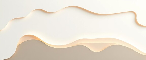 Obraz premium Subtle layered paper cut design in beige, grey, and white Modern abstract background, flyer, branding