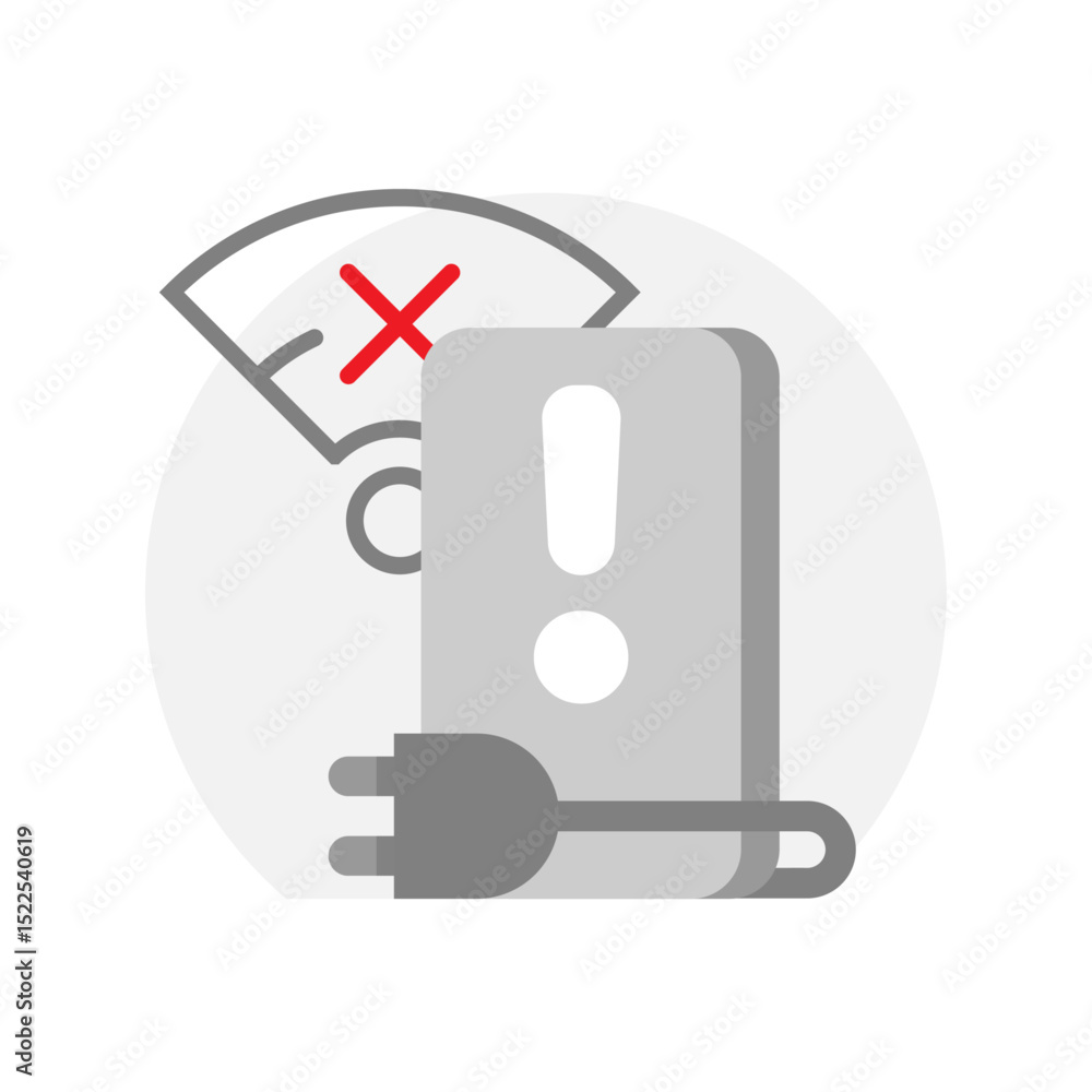 Poster no internet connection on smartphone illustration. concept of offline mode, lost connection, or netw