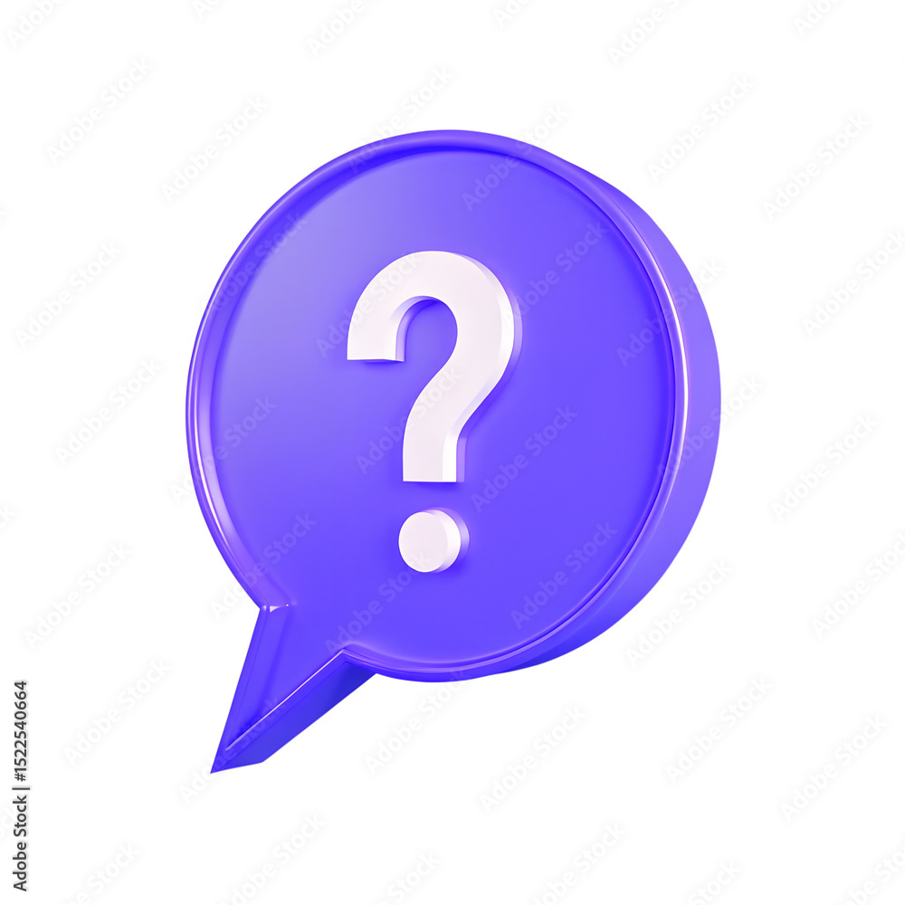Fototapete 3d message box with question mark icon. speech bubbles with a question mark. faq, support, help conc