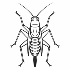 Grasshopper outline icon on white background