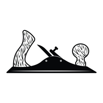 black wood plane tool clip art preview