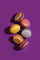 A collection of Colorful Macarons arranged beautifully on a Vibrant