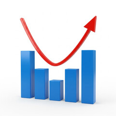 Fototapeta premium Business Recovery Bar Chart with Rising Arrow