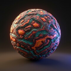 A teal-colored planet with white clouds, set at the center of a glowing galaxy nebula in space.
