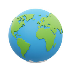 Fototapeta premium Isometric globe showing world geography