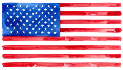 Naklejka premium American Flag Watercolor Painting
