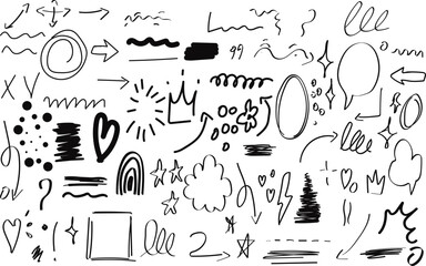 hand drawn vector set of floral elements .Italian or greek style vacation hand drawn vector illustrations in grunge chalk or charcoal rough doodle sketch style elements. Summer vacation in i