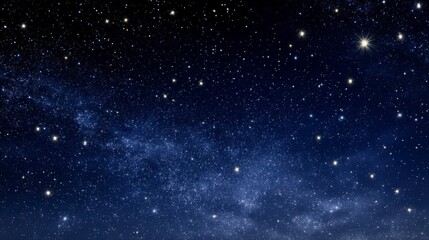 Naklejka premium Majestic Night Sky Sparkling Stars Cosmic Nebula Galaxy Background
