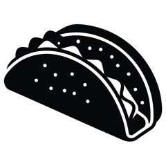 Delicious Taco Illustration A Simple Vector Graphic of a Classic Mexican Taco