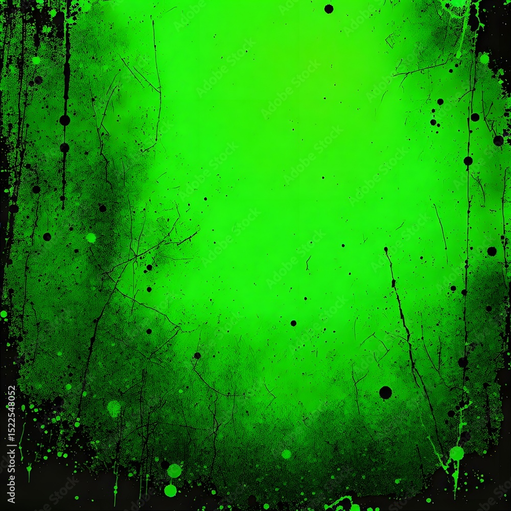 Poster an abstract neon green splash background with textures and edges creating a textured design. evokes 