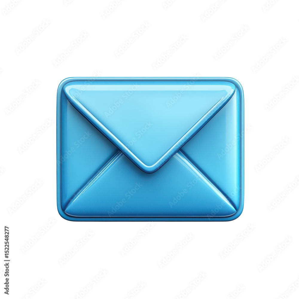 Aufkleber blue mail icon shiny vector letter sending email envelope communication on transparent background