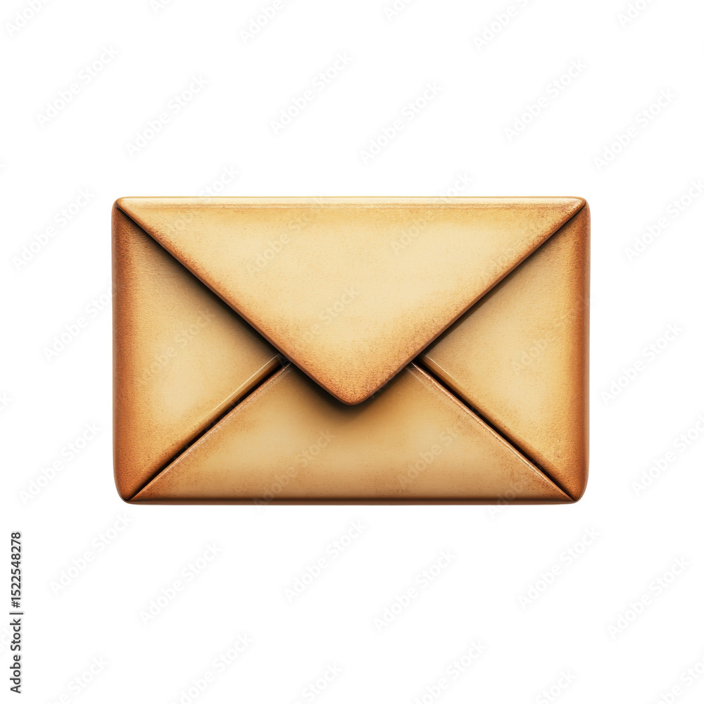 Poster bronze email envelope graphic communication icon design digital message on transparent background