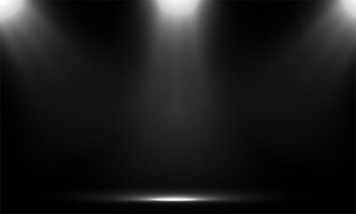 Black background with focus spot light. Spot lights background concept vector illustration