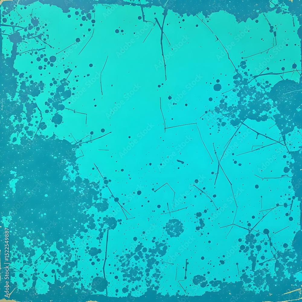 Poster abstract teal texture with crack and splatter detail featuring random pattern evokes a feeling of di