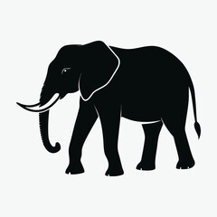 Fototapeta premium Elephant silhouette vector isolated on white background