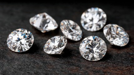 Sparkling Diamonds  Luxury Gemstones on Dark Background