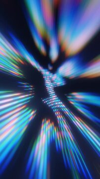 a colorful light in the dark
