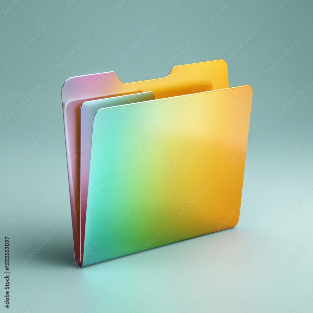 Fototapete abstract colorful gradient folder icon digital art modern design graphic resource technology interfa