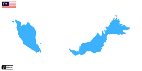 Malaysia country map vector isolated on transparent background
