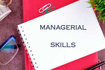 A conceptual phrase on the topic of business MANAGERIAL SKILLS. Managerial concept with delegation.
