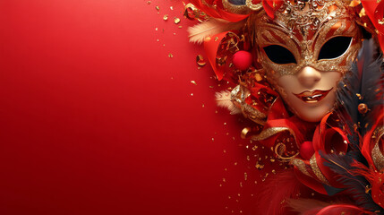Venetian Mask's Intricate Dance: This elegant mask whispers tales of enigma and allure. Its ornate details and rich colors invite you to explore the beauty of the masquerade, with a vibrant.
