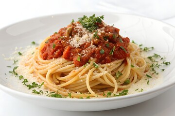 Delicious Italian spaghetti and meatballs with tomato sauce, a classic pasta dish perfect for any meal