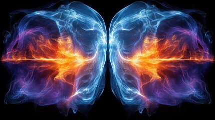 Fototapeta premium Abstract image of opposing energetic forces.