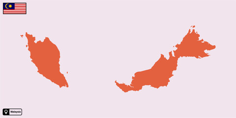 Malaysia country map vector isolated on transparent background