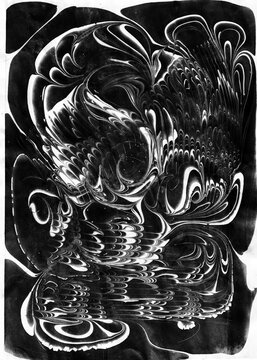 Fototapeta Abstract Monochrome Swirls. Dynamic black and white abstract design with swirling patterns