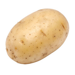 Freshly harvested russet potato isolated on a solid black background for culinary concepts