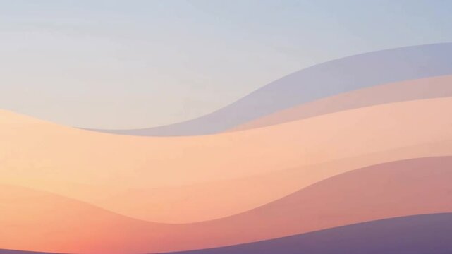 Softhued pastelcolored waves cascading across the scene evoking a serene tranquil atmosphere