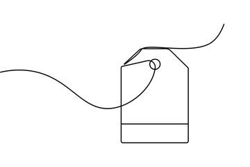 Obraz premium Price tag continuous one line drawing minimalist outline vector design 