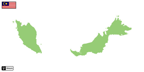 Malaysia country map vector isolated on transparent background
