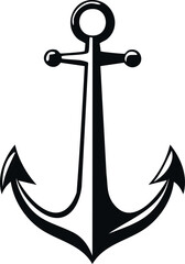 Anchor Shape in Silhouette Vector | Nautical Black Vector Art Illustration
