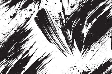 Download a high-resolution black ink brush strokes background. Perfect for posters, digital art, comics, and design projects needing bold, dynamic textures with a grunge aesthetic.