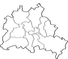 freehand drawing of Berlin city map.
