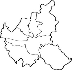freehand drawing of Hamburg city map.