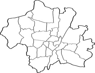 freehand drawing of Munich city map.