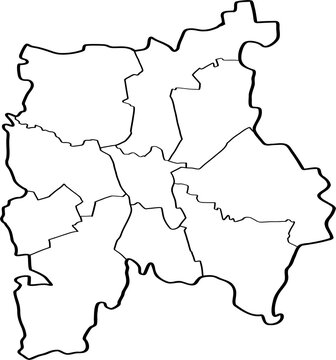 freehand drawing of Leipzig city map.