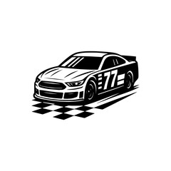 Race car racing event logo icon with transparent background © Momo