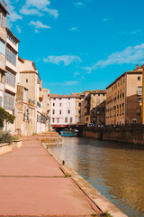 Canal de la Robine in the old town of Narbonne
