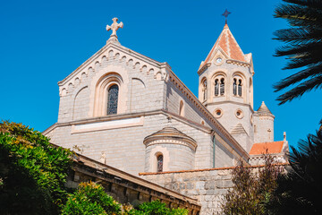 Fototapeta premium top section of the church at Lerins Abbey, France