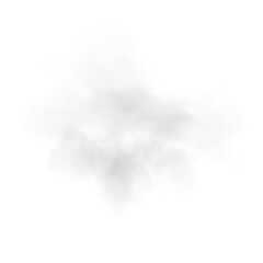 Clean White 3D Cloud Element with Smooth Shape and Transparent Background for Nature, Scene or Fantasy Illustration